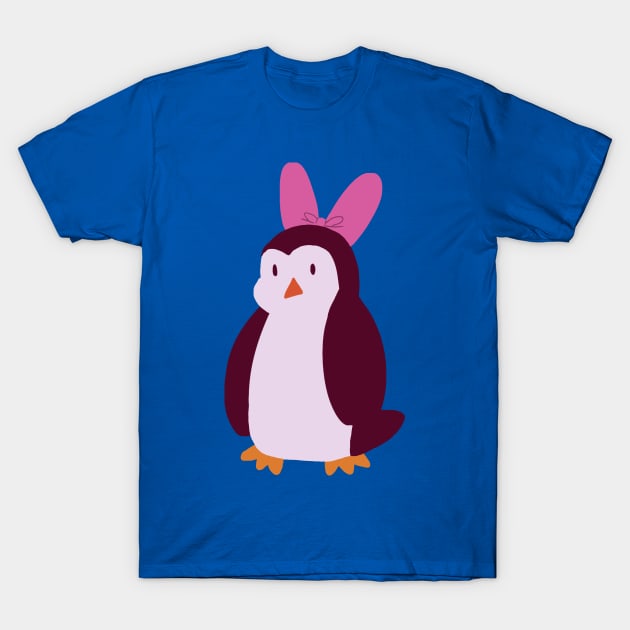 Pink Bow Penguin T-Shirt by saradaboru